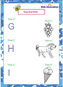 Preschool Tracing & painting Worksheet