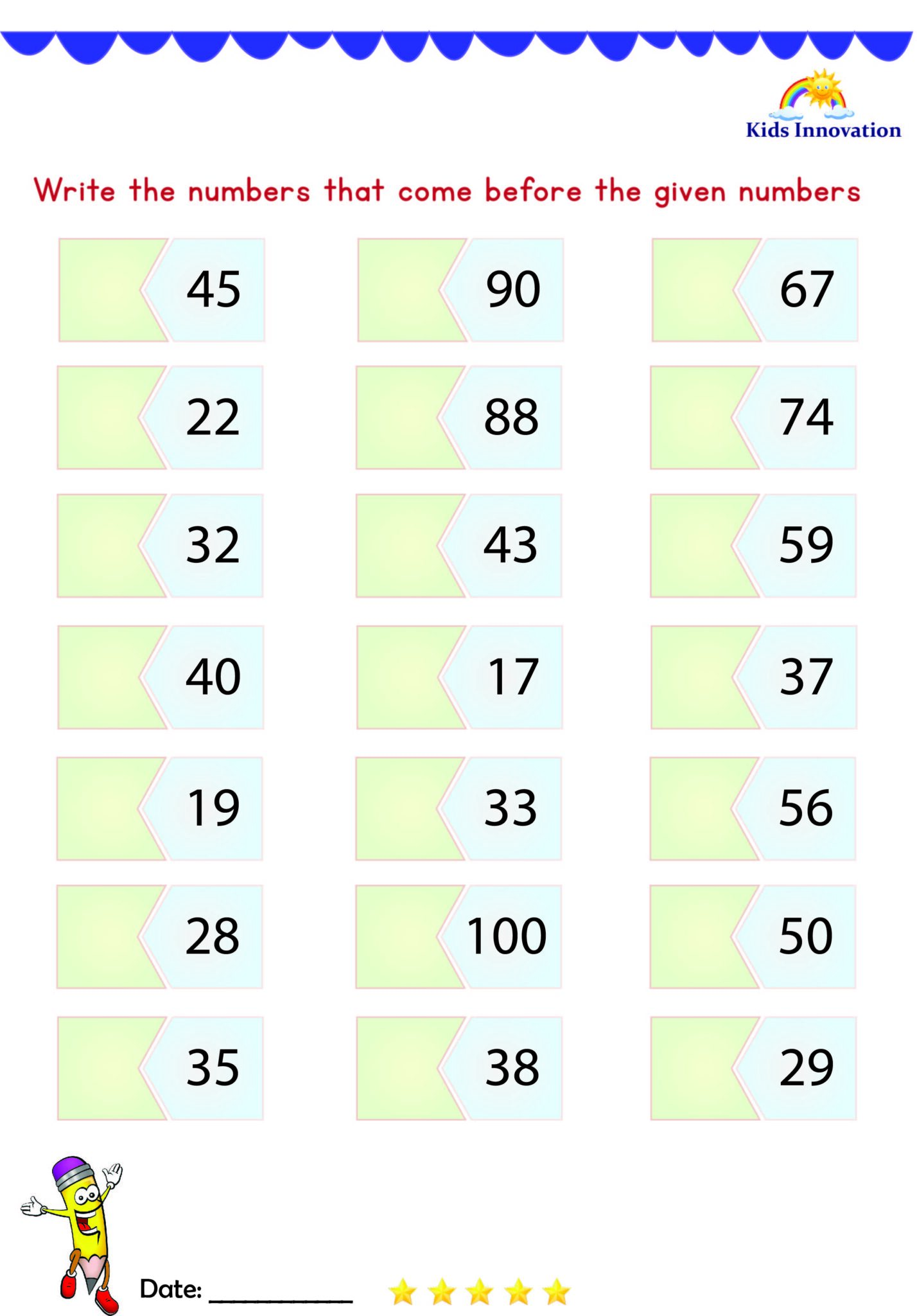 Preschool Missing number math worksheets | Overall Guides